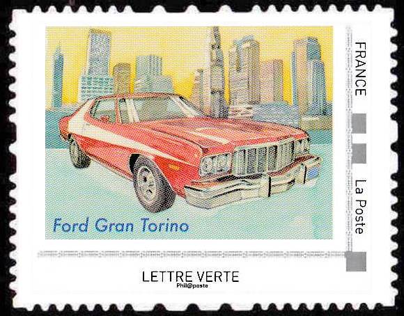 Fête du timbre 2021 : Timbre à l'effigie de la Ford Gran Torino de Starsky et Hutch